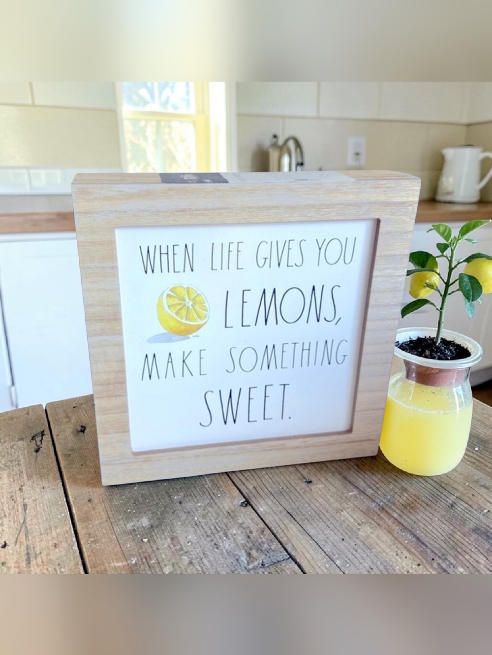 Rae Dunn When Life Gives You Lemons Farmhouse Wooden Sign